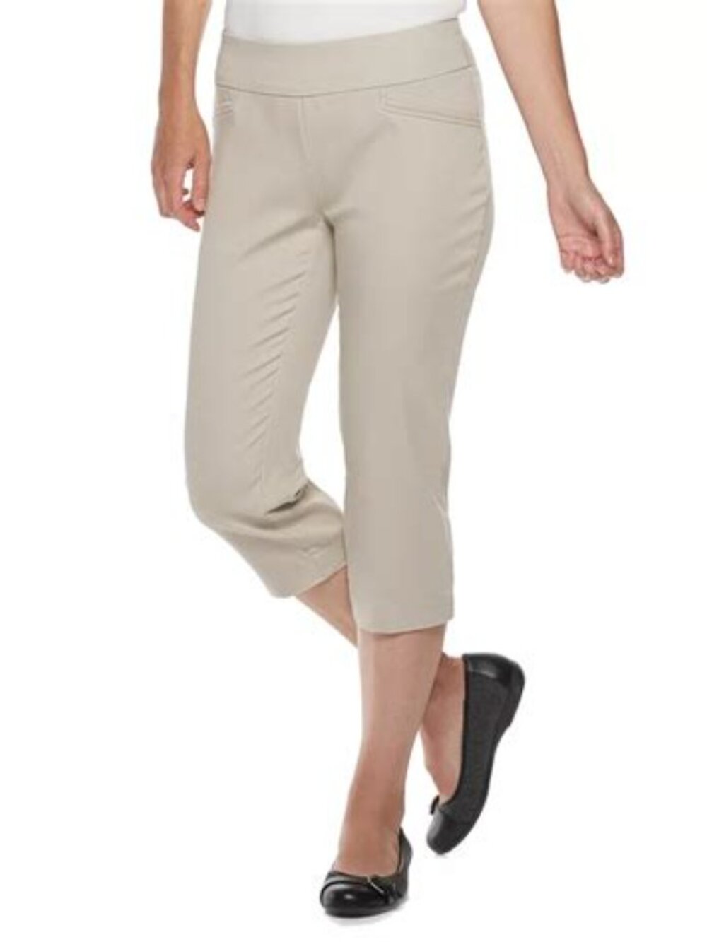 Croft & Barrow Effortless Stretch Tan Pull-On Capri Pants